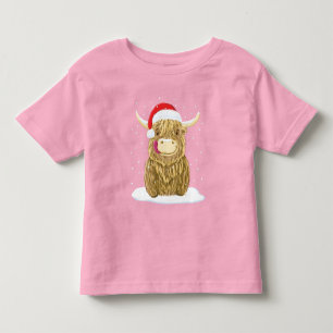 Scottish Highland Cow In The Christmas Snow Toddler T-Shirt