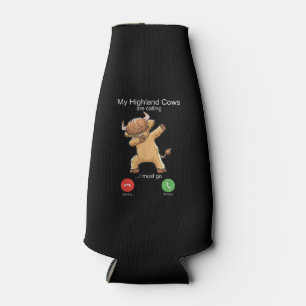 Scottish Highland Cow is Calling Bottle Cooler