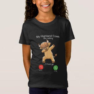 Scottish Highland Cow is Calling T-Shirt
