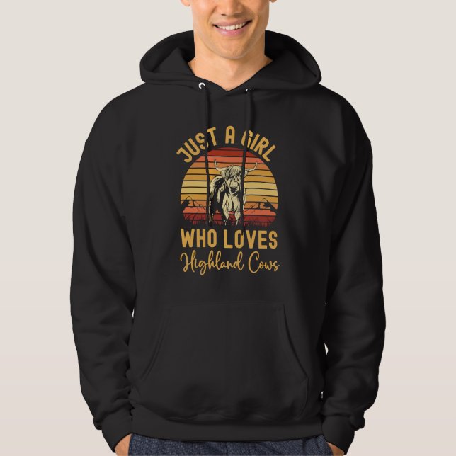 Scottish Highland Cow Just a Girl Who Loves Highla Hoodie (Front)