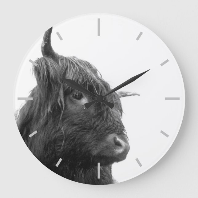 Scottish Highland cow Large Clock (Front)