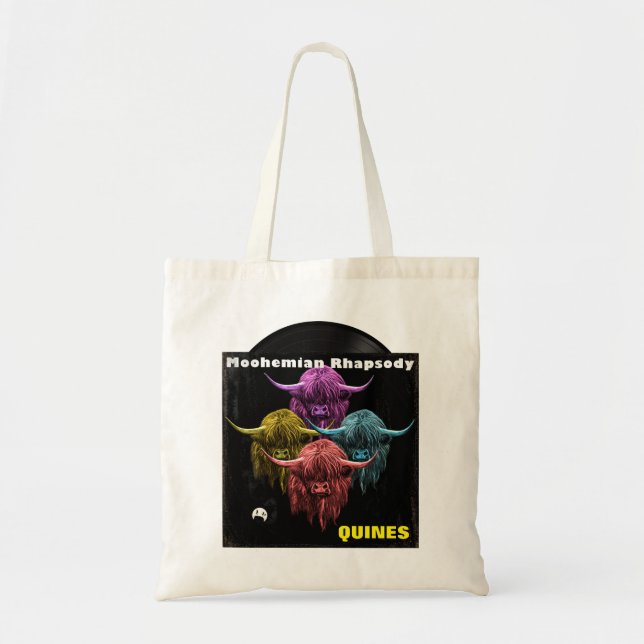 Scottish Highland Cow. Moohemian Rhapsody Tote Bag (Front)