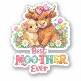 Scottish Highland Cow Mum Happy Mother's Day 