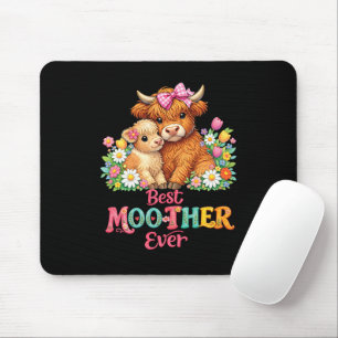 Scottish Highland Cow Mum Happy Mother's Day Mouse Mat