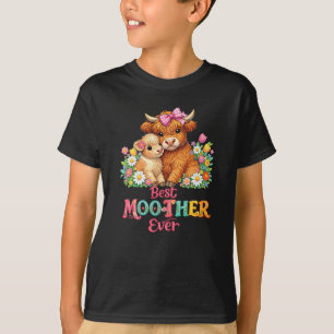 Scottish Highland Cow Mum Happy Mother's Day T-Shirt