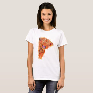 Scottish Highland Cow PEEKABOO' Womens T-Shirt Top