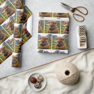 Scottish Highland Cow Playing the Bagpipes Wrapping Paper