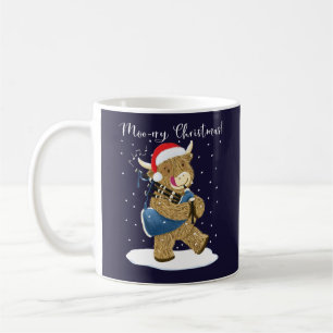 Scottish Highland Cow Plays Christmas Bagpipes Coffee Mug