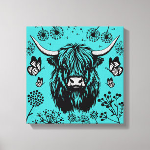 Scottish Highland Cow Portrait Canvas Print