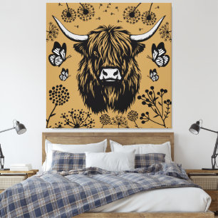 Scottish Highland Cow Portrait Canvas Print