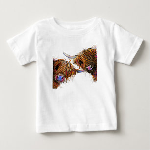 Scottish Highland Cow ‘ S&N’ by Shirley MacArthur  Baby T-Shirt