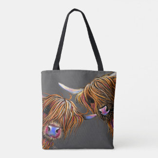 Scottish Highland Cow ‘ S&N’ by Shirley MacArthur Tote Bag