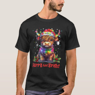 Scottish Highland Cow Santa Christmas Xmas Merry A T-Shirt