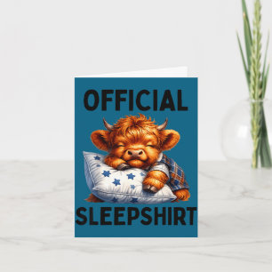 Scottish highland cow sleepshirt pyjamas nightgown card
