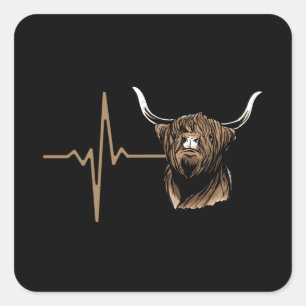Scottish Highland Cow Square Sticker
