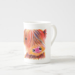 Scottish Highland Cow ' SWEET SATSUMA ' by Shirley Bone China Mug