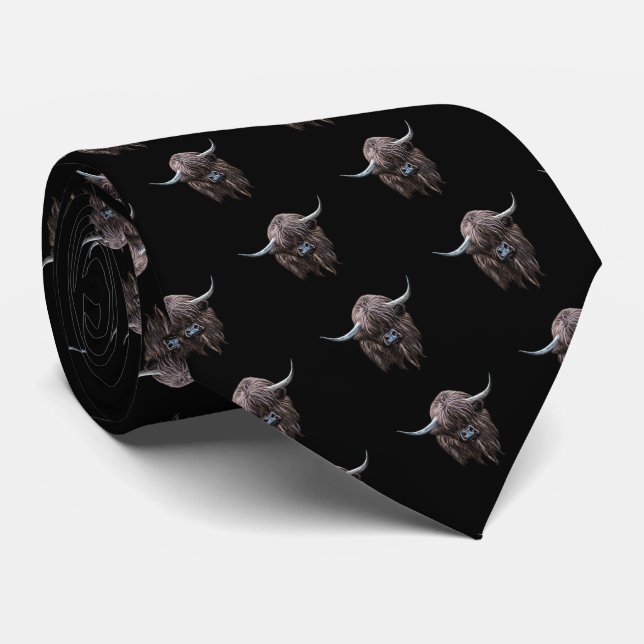 Scottish Highland Cow Tie (Rolled)