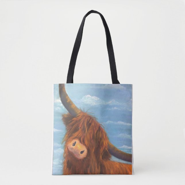 Scottish Highland Cow Tote Bag (Front)