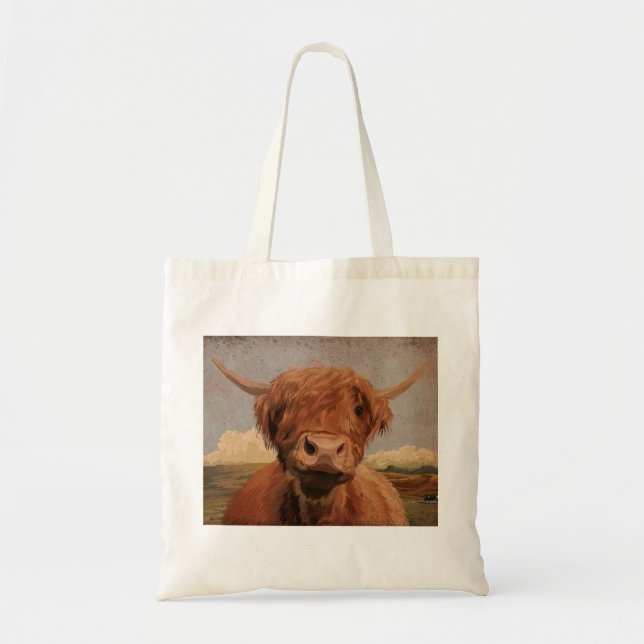 Scottish highland cow tote bag (Front)