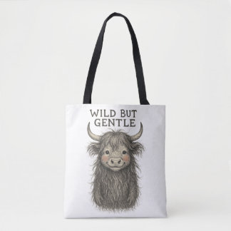 ⛰️ Scottish Highland Cow:Wild Heart, Gentle Soul Tote Bag