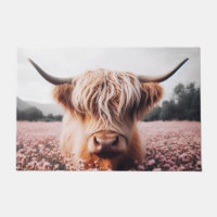 Scottish Highland Cow Wildflower Field