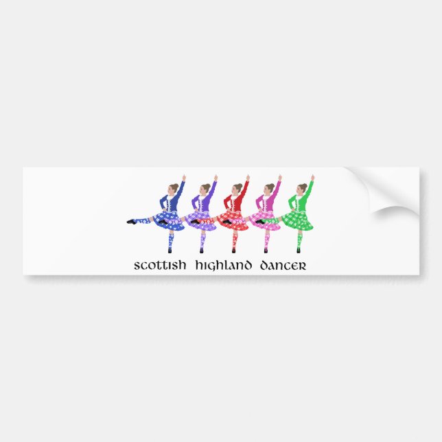 Scottish Highland Dance Line Bumper Sticker (Front)