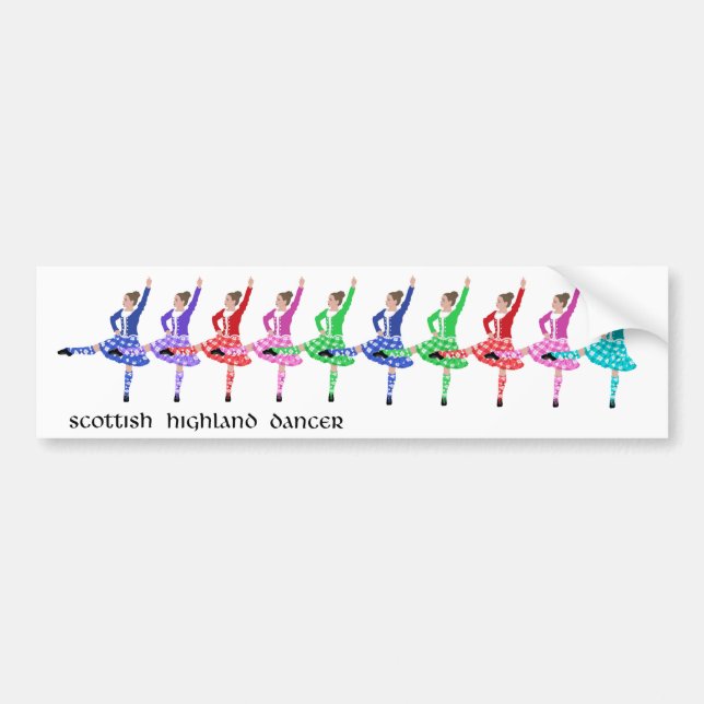 Scottish Highland Dance Line Bumper Sticker (Front)