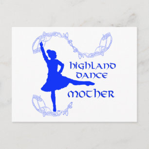 Scottish Highland Dance Mother - Blue Postcard