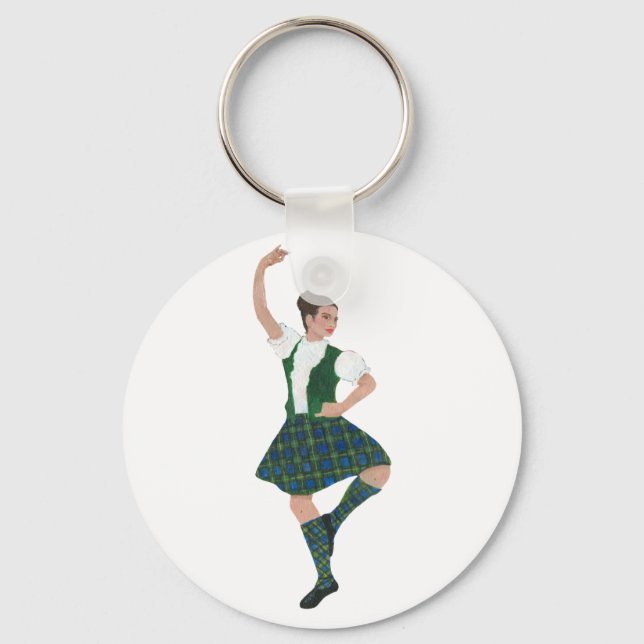Scottish Highland Dancer Campbell Key Ring (Front)