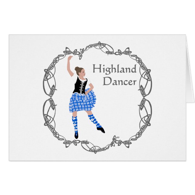 Scottish Highland Dancer Celtic Knotwork Blue (Front Horizontal)