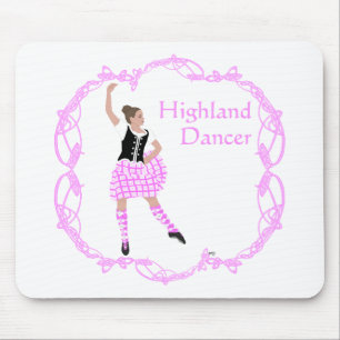 Scottish Highland Dancer Celtic Knotwork Pink Mouse Mat