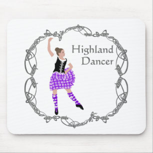 Scottish Highland Dancer Celtic Knotwork Purple Mouse Mat