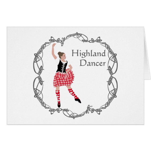 Scottish Highland Dancer Celtic Knotwork Red (Front Horizontal)