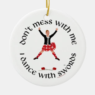 Scottish Highland Dancer Ceramic Tree Decoration