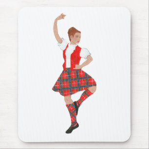 Scottish Highland Dancer Fraser Tartan Mouse Mat