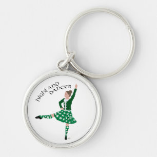 Scottish Highland Dancer - Green Key Ring