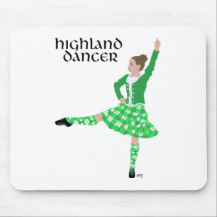 Scottish Highland Dancer Green Mouse Mat