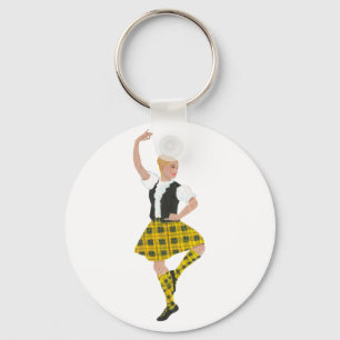 Scottish Highland Dancer MacLeod Tartan Key Ring