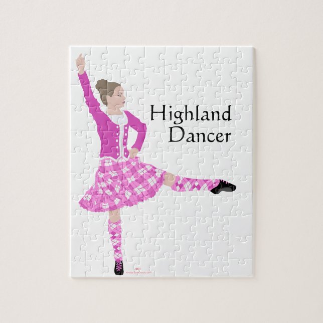 Scottish Highland Dancer Pink Jigsaw Puzzle (Vertical)
