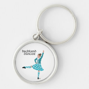 Scottish Highland Dancer - Turquoise Key Ring
