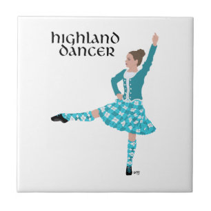 Scottish Highland Dancer - Turquoise Tile