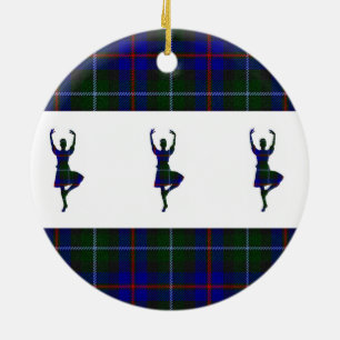 Scottish Highland Dancers double-sided Ceramic Tree Decoration