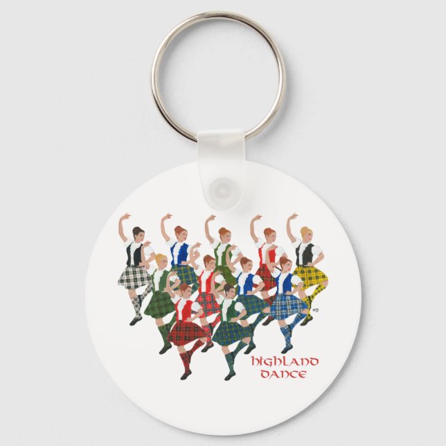 Scottish Highland Dancers Key Ring (Front)