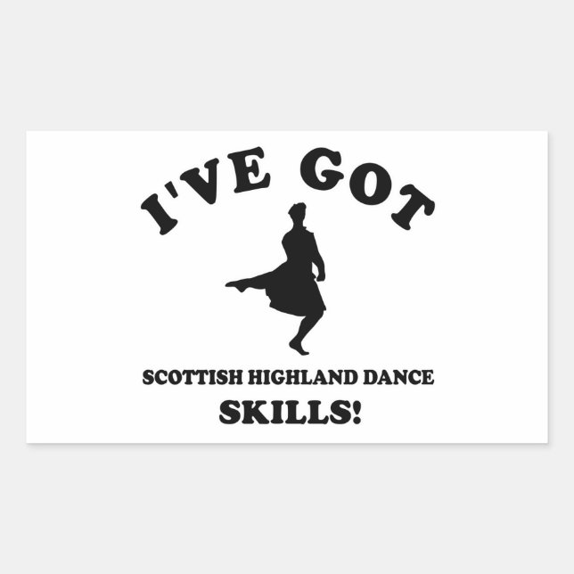Scottish Highland dancing designs Rectangular Sticker (Front)