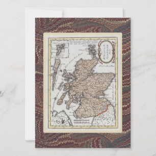 Scottish Highland Festival Antique Map Elegant Invitation