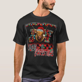 Scottish Highland Hairy Cow Mooey Christmas T-Shirt
