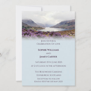 Scottish Highland Landscape Watercolour Wedding In Invitation