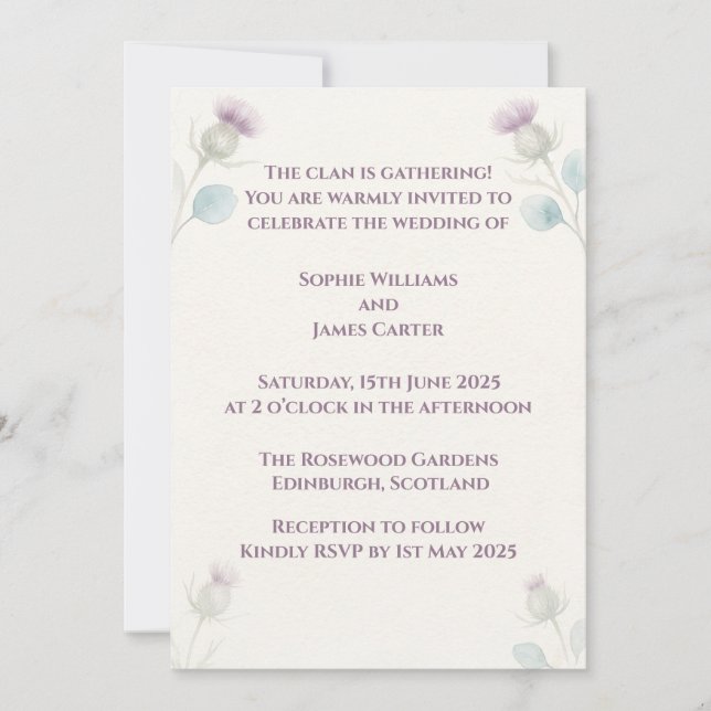 Scottish Highland Skies Wedding Invitation (Front)