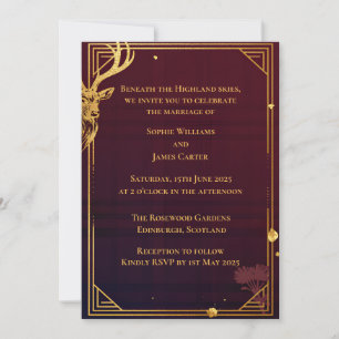 Scottish Highland Skies Wedding Invitation   Water