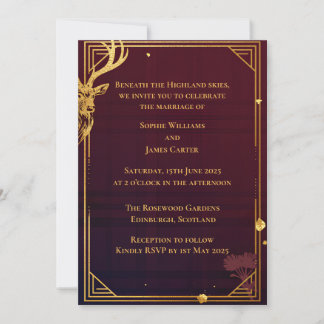 Scottish Highland Skies Wedding Invitation | Water